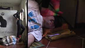 dancing on Tom's head (two cameras)