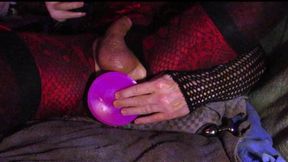 Sissy late night extreme dildo play and butt plug