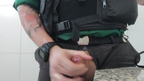 the cop masturbation in the bathroom
