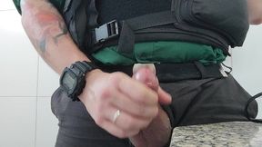 the cop masturbation in the bathroom