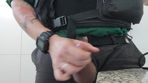 the cop masturbation in the bathroom
