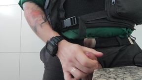 the cop masturbation in the bathroom