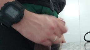 the cop masturbation in the bathroom