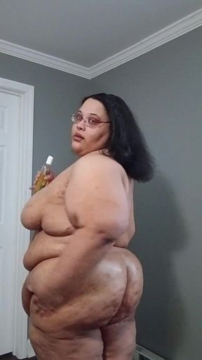 Fat Slut All Oiled up!
