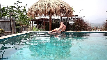 Masturbation in a Public Pool in Thailand