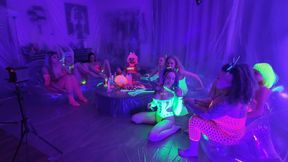 CRAZY ALL GIRL NEON GANGBANG