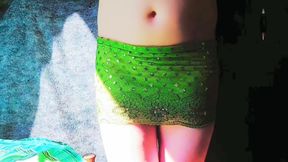 Green Sexy Dress Cute Shemale Ladyboy