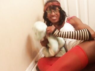 Super Cute Transsexual playing with her Teddy is transsexual transgender wench