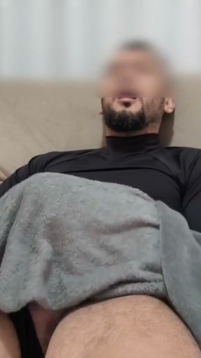Big dick boy masturbating under the covers   Clip 2