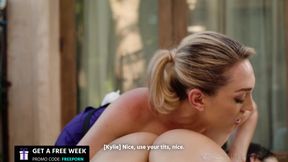 ALL GIRL MASSAGE - Victoria Voxxx Catches Katrina Colt Cheating And Joins Competitive Threesome