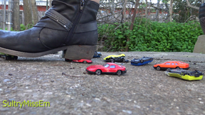 Stomping crushing toy cars