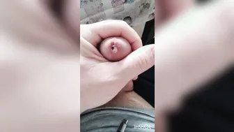 Twink strokes big cock to multiple cumshots in handjob session