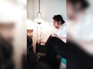 Transman wench masturbating in office chair 1st time in front of camera