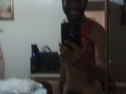 Being silly before bathing flexing and on tornado watch