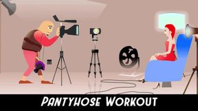Pantyhose Workout in Red