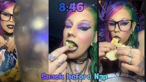 8:46:- Snack before Nap - Shaykeybonez - Food - Cooking - Goth - Lipstick - Hanging Out - Vibes - Eating - Mouth