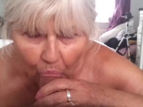 65 year old granny blows cock pov style