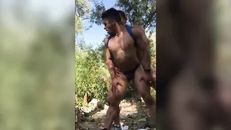 Hiking Daddy and Muscular Hunk Fuck Bareback Outdoors