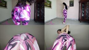 Fart bubbly gases in your face with sexy leggins