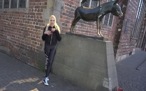 Public Fuck at German (bremen) Monument with Blonde Skinny Slut