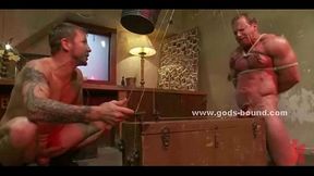 Old man gets his torso hit by a dominating man that and fucks him in the ass