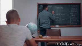 Student Andy Taylor rimmed before hot 3way with professor