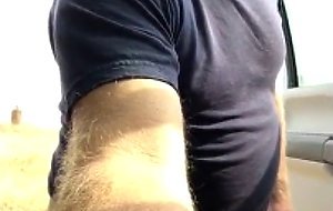 Taking a leak in the country.