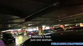 Amateur Pretty blonde fucks a big cock in a public car park