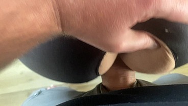 Public Tease in Torn Leggings – Blowjob & Doggy with Double Cum on My Black Downjacket