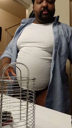 Thick Daddy Masturbates While Getting Ready for Work