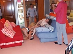 2 hot exhibitionnist milfs in shop - amateur compilation