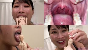 Miki Sunohara - Showing inside cute girl's mouth, chewing gummy candys, sucking fingers, licking and sucking human doll, and chewing dried sardines mout-118 - wmv 1080p