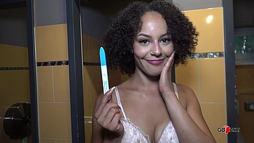 Lia Amalia positive pregnancy test, now ready for creampie gangbang