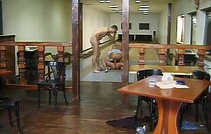 Blonde with piercings on small tits fucked in the bowling alley