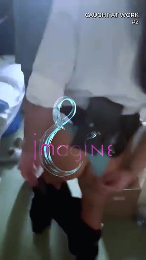 Curious coworker gets caught cumming by the water cooler