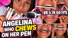 VR 3D 5,7K | Angelina’s Powerful Teeth ASMR – Pencil Biting, Deep Bite Marks & Crunching Sounds copy