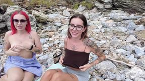 Beachside hookup climaxes in wild public rave featuring hot orgies galore!