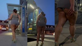 boricua leg tease queen - mini skirt - high heels stillettos- walking slow motion- crossed legs thick thighs puerto rican mami