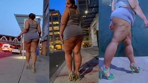 boricua leg tease queen - mini skirt - high heels stillettos- walking slow motion- crossed legs thick thighs puerto rican mami