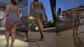 boricua leg tease queen - mini skirt - high heels stillettos- walking slow motion- crossed legs thick thighs puerto rican mami