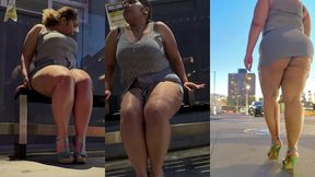 boricua leg tease queen - mini skirt - high heels stillettos- walking slow motion- crossed legs thick thighs puerto rican mami