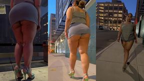 boricua leg tease queen - mini skirt - high heels stillettos- walking slow motion- crossed legs thick thighs puerto rican mami