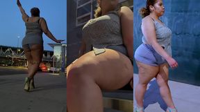 boricua leg tease queen - mini skirt - high heels stillettos- walking slow motion- crossed legs thick thighs puerto rican mami
