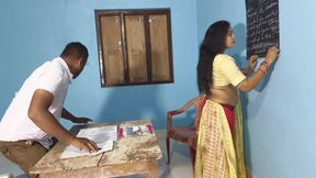 Sexy English Teacher Madam Nude Romance with Her Student in the Class Room Part -1