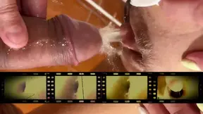 French blonde milf goes deepthroat and rimming in public toilet