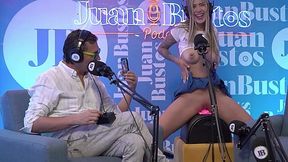 Blonde Molly Smith squirts hard riding Sybian on Juan Bustos podcast