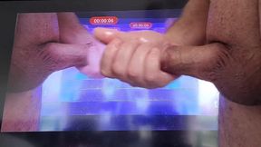 Masturbating to infinity - Stroking cock to video of stroking cock