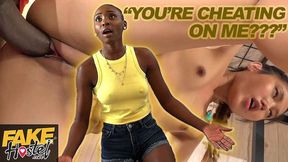 Darrell Deeps two black BBCs in threesome with Asian and Ebony babes