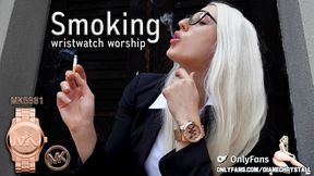 Smoking Marlboro Red 100 &amp; Wristwatch Worship MK5661 Michael Kors 4k MP4 2160p UltraHD