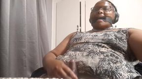 Black Tgirl Watching Porn and Masturbating Part 1